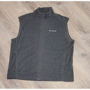 Columbia Vest Men's XL Gray Full Zip Up Sweater Jacket Fleece Soft‎